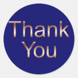 Copper on Dark Blue Thank You Stickers