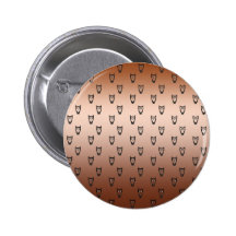 Copper owl pattern pinback buttons