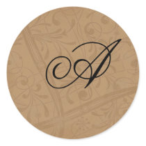 Copper Swirls Monogram Envelope Seals