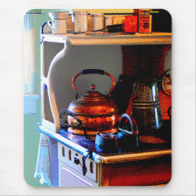 Copper Tea Kettle on Stove Mousepads