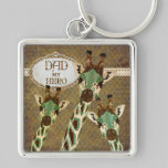 Copper & Teal  Giraffes  Best Dad Keychain keychains