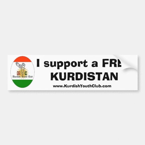 Copy of kycflagg, I support a free Kurdistan, w... Bumper Sticker