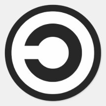 Copyleft - information wants to be free round stickers