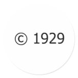 Copyright 1929 stickers