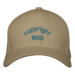 copyright 1930 embroidered hats