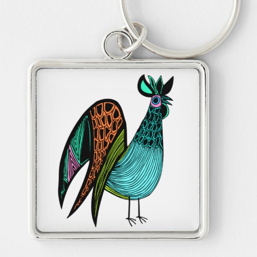 Coq d'art populaire d'Aqua Porte-clefs