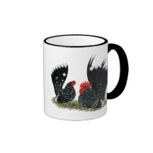 Coqs nains japonais chinés mug à café