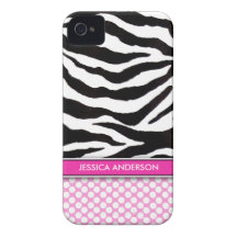 Coque-Compagnon rose de l'iPhone 4 de rayure de zè Coque iPhone 4 Case-Mate