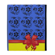 coque ipad   colibri noeud bleu et jaune