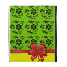 coque ipad   colibri noeud vert et jaune