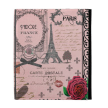 Coque ipad rose vintage de collage de Paris