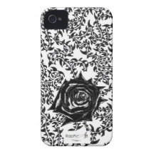 Coque Iphone4/4S Rose piquante Noir Étuis iPhone 4