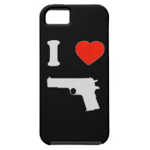 Coque iPhone 5 "i love gun" (noir)