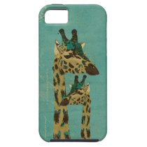 Coque iphone bleu de girafes de Boho coques case-mate