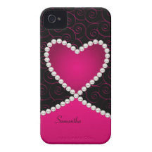 Coque iphone de collier de coeur de perles coques iPhone 4 Case-Mate