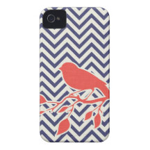 Coque iphone d'oiseau et de Chevron Coque Case-Mate iPhone 4