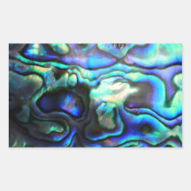 Coquille de paua d'ormeau stickers en rectangle