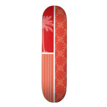 Corail tropical et remous rouge plateau de planche à roulettes
