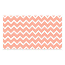 Coral and White Zig Zag Pattern. Business Card Templates