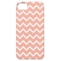 Coral and White Zig Zag Pattern. iPhone 5 Case