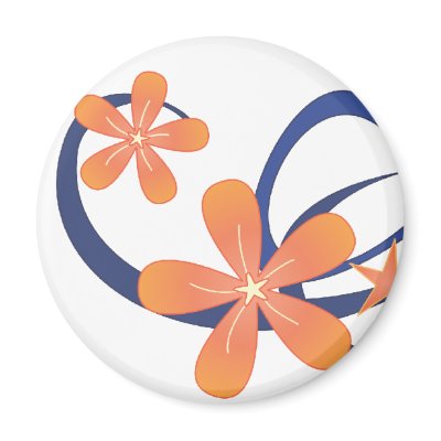 Coral Blue Tropical Design Magnet by candystore