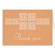 Coral Bohemian Chic Thank You Card