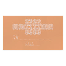 Coral Bohemian Chic Wedding Place Card Business Card