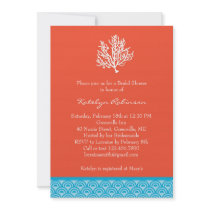 Coral Bridal Shower Invitation