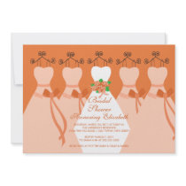 Coral Bride Bridesmaids Bridal Shower Invitation