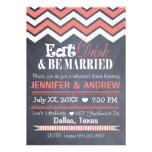 Coral Chevron Rehearsal Invitation