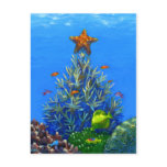Coral Christmas Tree postcard