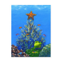 Coral Christmas Tree postcard