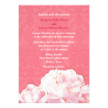 Coral Damask Peonies Floral Formal Wedding Invites