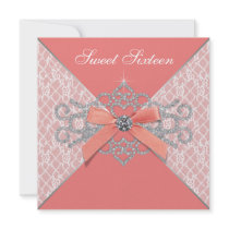Coral Diamonds Coral Sweet 16 Birthday Party