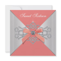 Coral Diamonds Coral Sweet 16 Birthday Party