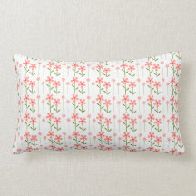 Coral Floral American MoJo Lumbar Pillow