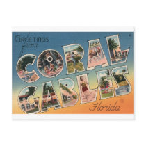 Coral Gables Florida Large Letter Greeting Post Card