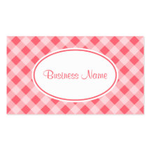 Coral Gingham Pattern Business Card