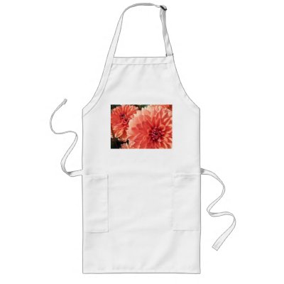 Coral Orange Dahlia Aprons by charlesblack7