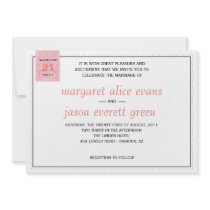 Coral Paisley Wedding Invitation
