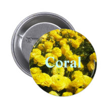 Coral Pinback Buttons