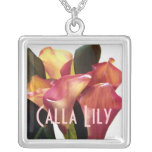 Coral Pink Callas Personalized Necklace