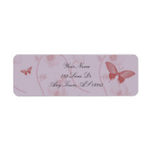Coral Pink Garden Return Address Labels