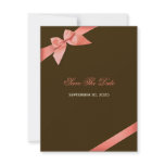 Coral Red Ribbon Wedding Save The Date