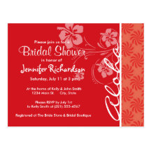 Coral & Red Swirl; Aloha Postcards