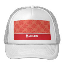 Coral & Red Swirl; Cute Mesh Hats