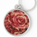 Coral Reds Roses Bouquet, floral, template keychains