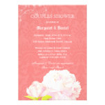 Coral Reef Damask Floral Couple Shower Invitations