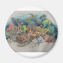 Coral Reef Fish in Symphony Refrigerator Magnets