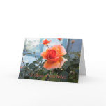 Coral Rose Card, Thinking of you today.